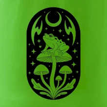 Goblincore černobílá oválná žába