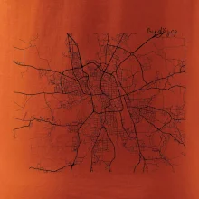 Mapy měst černobílé Budějce