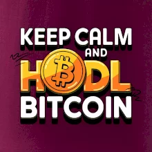 3D nápis Keep Calm and HODL Bitcoin