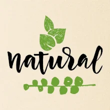 Natural - nápis v listech