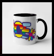 Peace nápis duhový