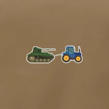 Ukrajinský traktorový pluk ulovil tank Ukrajinský traktorový pluk ulovil tank