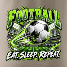Fotbalový míč a stadion eat sleep repeat