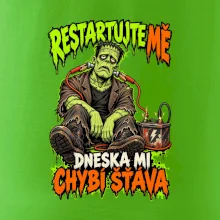Vybitý Frankenstein s kabely od autobaterie