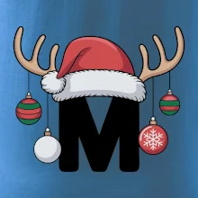 Vanoční rodinná trička - písmeno a čepice