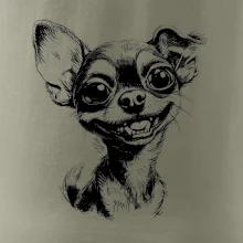 Černobílá karikatura čivava