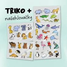 Tričko + 42 nažehlovacích zvířátek