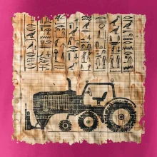Egyptské hieroglyfy traktor