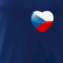 Česká vlajka srdce - pravé prso