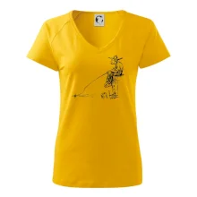 Kreslený rybář na pařezu