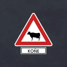 Dopravní značka - Pozor koně / kráva