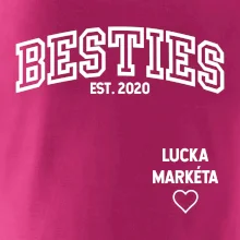 Párové mikiny - Besties (Rok a jména na rukávu)