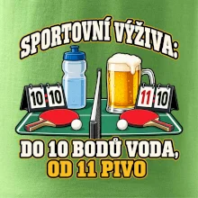 Sportovní výživa -  do 10 bodů voda, od 11 pivo