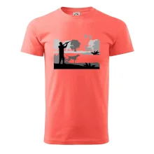 Lovec a ohař v lese