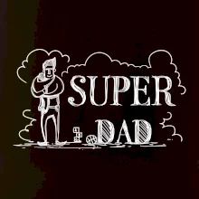 Kreslený nápis super dad