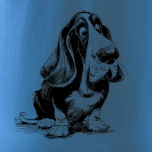 Černobílá karikatura baset