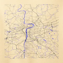 Praha - Mapa s vodními toky