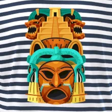 Mayové maska s pyramidou Mayové maska s pyramidou