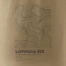 Lomnický štít - vrstevnice v obdélníku