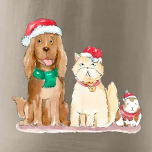 Veselé vánoce - pes, křeček a kočka