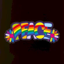 Peace nápis duhový