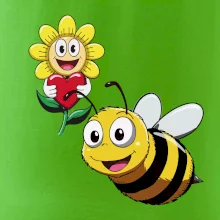 Parové triko - Včela a květina
