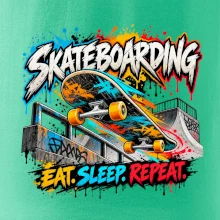 Skateboard ve street stylu eat sleep repeat