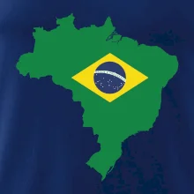 Brazílie vlajka v mapě