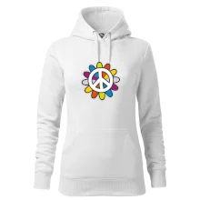 Peace symbol s kreslenou květinou