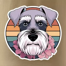 Knírač - fenka a květiny