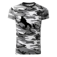 Rybář tahající rybu