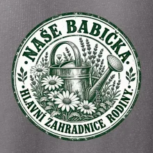 Naše babička hlavní zahradnice rodiny vintage konev