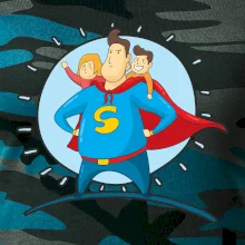 Táta superman - holka a kluk