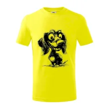 Černobílá karikatura jezevčík