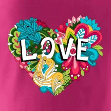 Love nápis květovaný