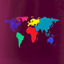 Světové kontinenty bez názvů - barevné