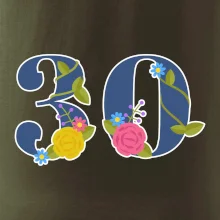 Květinové číslo kreslené - 30