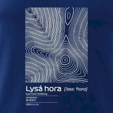 Lysá hora - vrstevnice v obdélníku