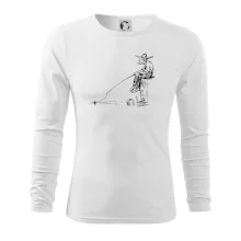 Kreslený rybář na pařezu