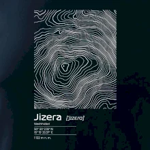 Jizera - vrstevnice v obdélníku