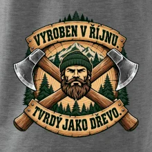 Dřevorubec vyroben v říjnu s překříženými sekerami