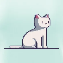 Kočka bílá pixel