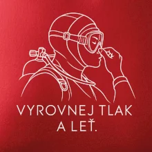 Vyrovnej tlak a leť potápěč v neoprenu držící si nos