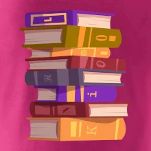 Knihomol stojící knihy