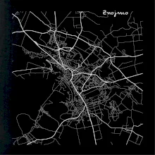 Černobílá mapa Znojmo