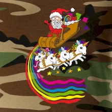 Santa a jednorožci (Pecka design)