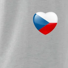 Česká vlajka srdce - pravé prso