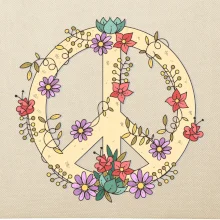 Peace symbol pískový