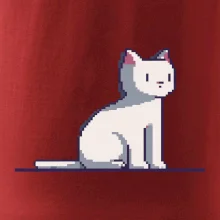 Kočka bílá pixel
