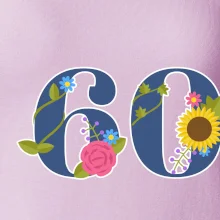 Květinové číslo kreslené - 60